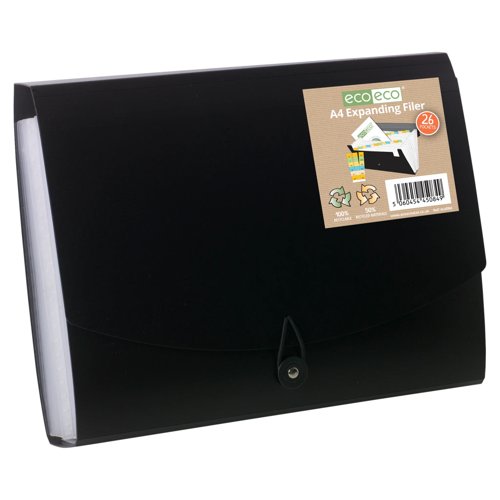 Eco Eco A4 50% Recycled Expanding File with 13, A4 50% Recycled Expanding File with 7, A4 50% Recycled Expanding File with 26, A5 50% Recycled Expanding File with 7 Pockets - Single