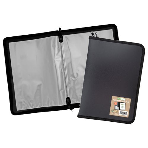 Eco Eco A5, A4 50% Recycled Display Book with 30 Zipped Pockets  - Single