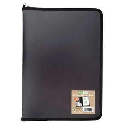 Eco Eco A5, A4 50% Recycled Display Book with 30 Zipped Pockets  - Single