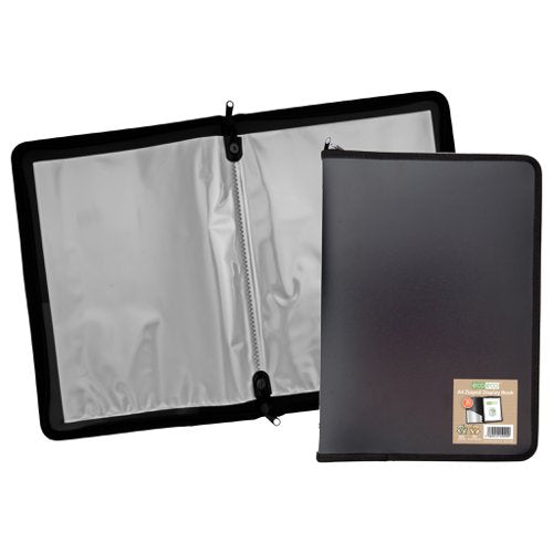 Eco Eco A5, A4 50% Recycled Display Book with 30 Zipped Pockets  - Single