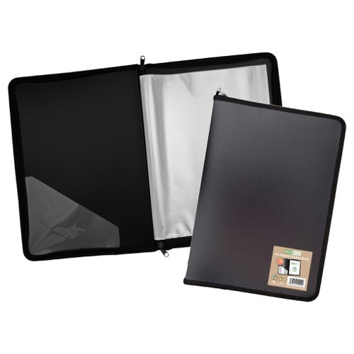Eco Eco A5, A4 50% Recycled Display Book with 30 Zipped Pockets  - Single