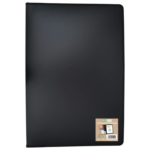 Eco Eco A2 50% Recycled  Display Book with 30 Zipped Pockets - Single