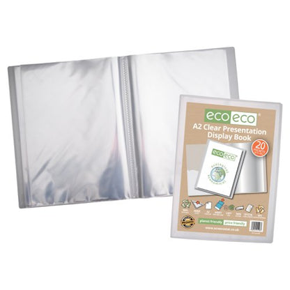 A3 50% Recycled Presentation Display Book with 20, A3 50% Recycled Presentation Display Book with 40, A2 50% Recycled Presentation Display Book with 20, A3 50% Recycled Presentation Display Book with 60 Clear Pockets - Single