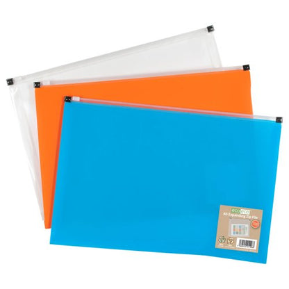 A5 50% Recycled Expanding Zip File - Single