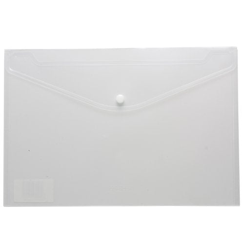 A4 50% Recycled Clear Press Stud Wallets - Pack of 5