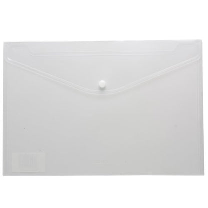 A4 50% Recycled Clear Press Stud Wallets - Pack of 5