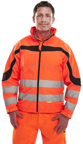 Beeswift Eton Hi-Viz Soft Shell Jacket Orange / Black S