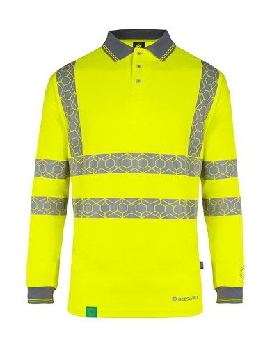 Envirowear Hi-Vis Polo Shirt Long Sleeve Saturn Yellow L