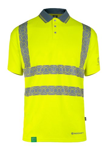 Envirowear Hi-Vis Polo Shirt Short Sleeve Saturn Yellow 3Xl, 4Xl, M, Xl, Xxl, 5Xl