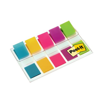 Post-it Index Flags, Small, Assorted Neon Colours, 11.9 mm x 43.2 mm, 100 Flags/Dispenser, 1 Dispenser/Pack