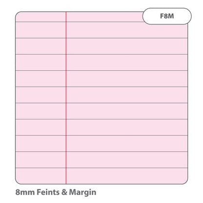 RHINO A4 Special Exercise Book 48 Page, Yellow, Red with Tinted Pink Paper, F8M (Pack of 10)
