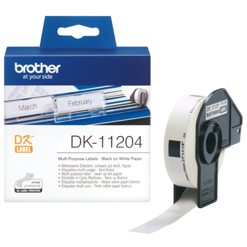 Brother DK11204 Multi Purpose Label Roll 17mmx52mm 400