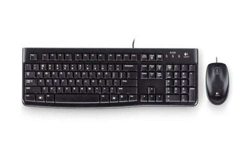 OEM Logitech Desktop MK120 Keyboard Mouse included USB Qwerty English Black