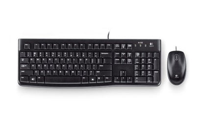 OEM Logitech Desktop MK120 Keyboard Mouse included USB Qwerty English Black