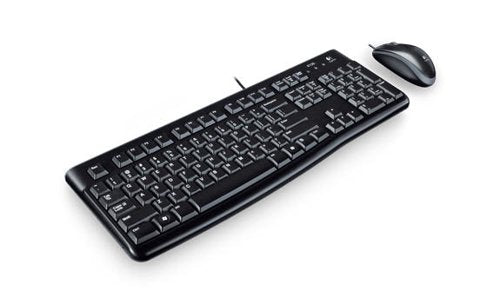 OEM Logitech Desktop MK120 Keyboard Mouse included USB Qwerty English Black