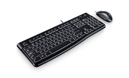 OEM Logitech Desktop MK120 Keyboard Mouse included USB Qwerty English Black