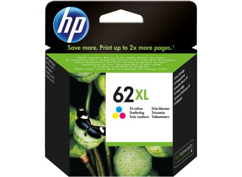OEM HP 62XL High Capacity Tri-Colour Original Ink Cartridge C2P07AE