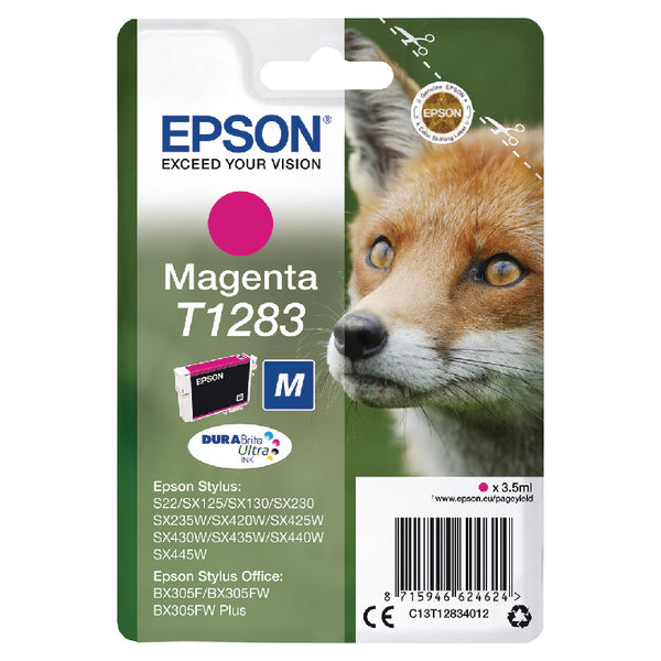 OEM Epson C13T12824012 (T1282) Ink Cartridge Cyan 175 Pages 3.5ml