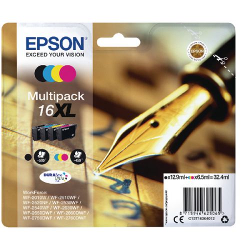 Epson C13T16364012 Durabrite Ultra Ink 16 XL Series Pen & Crossword Multipack