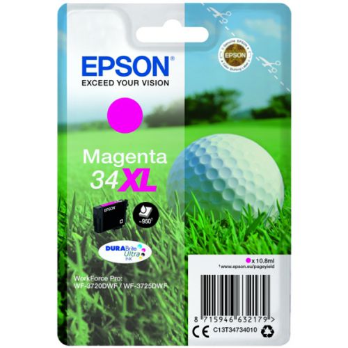OEM Epson C13T34734010 (34XL) Ink Cartridge Magenta High Capacity 950 Pages 10.8ml