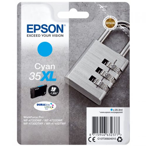 OEM Epson C13T35924010 (35XL) Ink Cartridge Cyan High Capacity 1.9k Pages 20.3ml