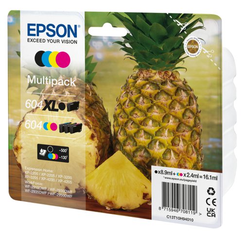 OEM Epson 604XL 4 Colour Original Ink Cartridge Multipack  C13T10H94010