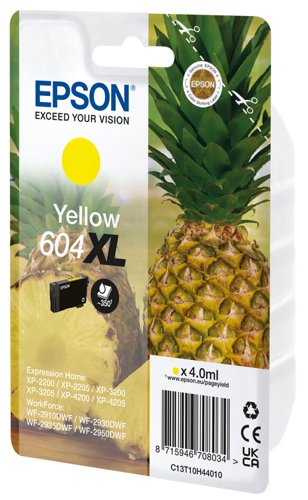 OEM Epson 604XL High Capacity Yellow Original Ink Cartridge C13T10H44010
