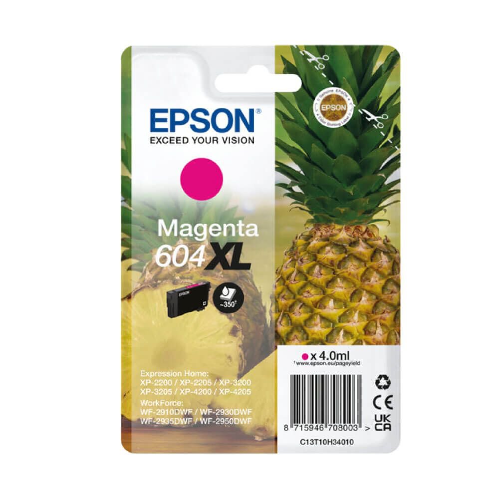 OEM Epson 604XL High Capacity Cyan Original Ink Cartridge C13T10H24010 350 Pages
