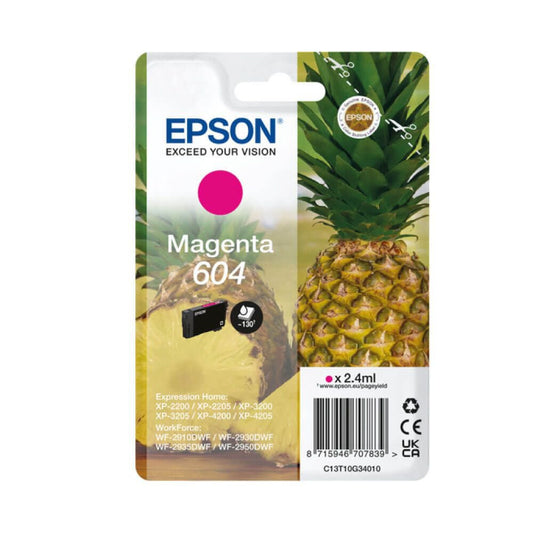 OEM Epson 604 (T10G24010) Cyan Original Standard Caoacity Ink Cartridge (Pineapple)