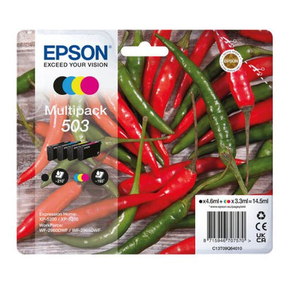 Epson C13T09Q64010 503 Ink Cartridge Multi Pack BKCMY 210 Pages + 3x165 Pages Pack=4