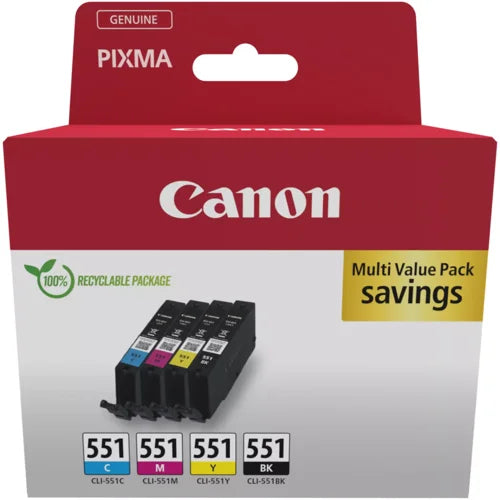 OEM Canon CLI-551 BK/C/M/Y Multipack Original Ink Cartridge