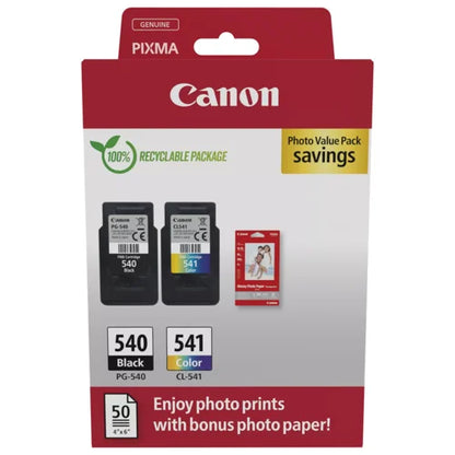 OEM Canon PG-540/CL-541 Original Multipack Ink Cartridges & Photo Paper (5225B013)