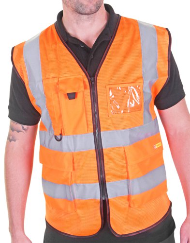 Beeswift Executive Mesh Waistcoat Orange 3XL, 4XL, M, XL, 2XL