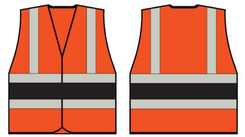 Beeswift High Visibility Orange Vest With Black Band 3XL, Black Band 4XL, Black Band 5XL, Black Band XL, Black Band 2XL, Green Band 3XL, Green Band 4XL, Green Band 2XL, Red Band 3XL, Red Band 4XL, Red Band XL, Red Band 2XL