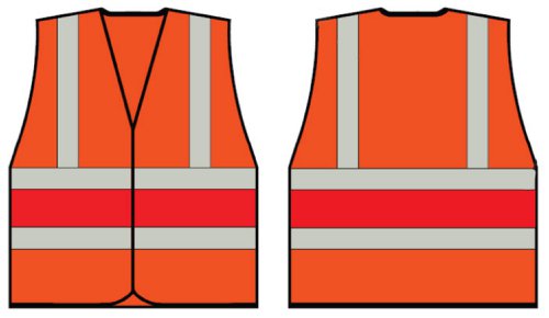 Beeswift High Visibility Orange Vest With Black, Red Band Med