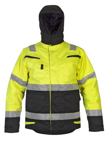 Hydrowear Matlock Multi Cvc Waterproof High Visibility Fixed Lining Arc Parka Saturnyellow / Black L