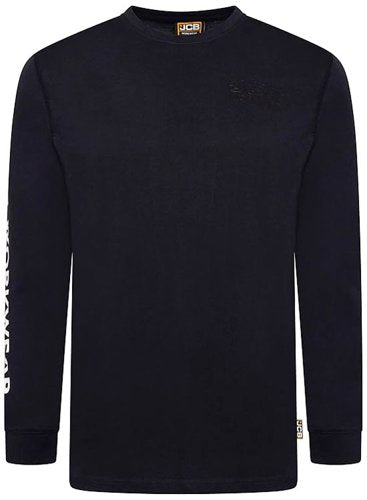 JCB Workwear Banner L/S Navy T-Shirt M
