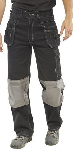 Beeswift Kington Multi Purpose Pocket Trousers Black 40, 28, 30, 32, 32T, 34, 34T, 36, 36T, 38, 38T, 42, 42T, 44, 44T, 46, 46T, 48, 48T