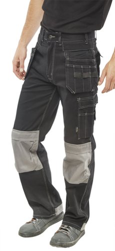 Beeswift Kington Multi Purpose Pocket Trousers Black 40, 28, 30, 32, 32T, 34, 34T, 36, 36T, 38, 38T, 42, 42T, 44, 44T, 46, 46T, 48, 48T
