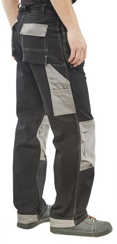 Beeswift Kington Multi Purpose Pocket Trousers Black 40, 28, 30, 32, 32T, 34, 34T, 36, 36T, 38, 38T, 42, 42T, 44, 44T, 46, 46T, 48, 48T