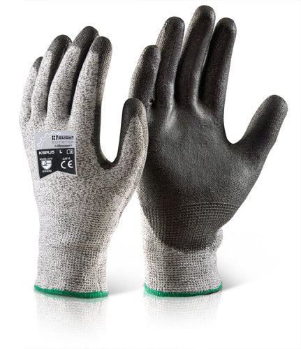 Beeswift Pu Coated Cut 5 Glove Black M, XL, 2XL