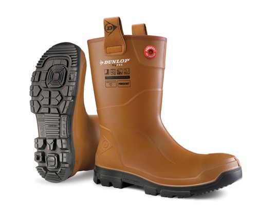 Dunlop Purofort Rigpro Full Safety Fur Lined Tan 06, 07, 08, 09, 10, 11, 12, 13, 06.5, 10.5