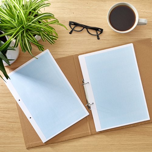 RHINO A4 Punched Graph Paper 500 Leaf, 2:10:20, 1:5:10 Graph Ruling (Pack of 5)