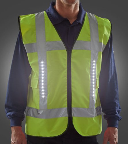 Light Vest Safety Basic Front Light C / W Pockets Saturn Yellow L / XL