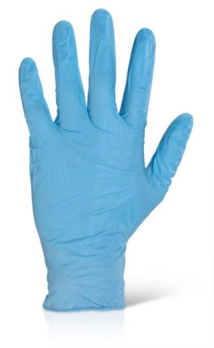 Beeswift B-Safe Nitrile Disposable Glove Pack Of 5 Pairs Blue L (Pair)