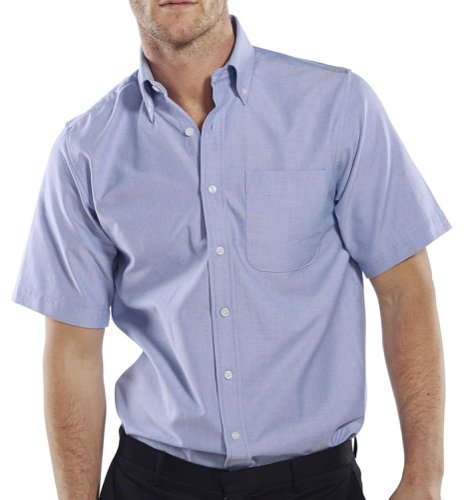 Beeswift Oxford Shirt Short Sleeve Blue 15, Blue 16, Blue 16.5, Blue 17, Blue 17.5, Blue 18, Blue 18.5, Blue 19, Blue 19.5, White 15, White 16, White 16.5, White 17, White 17.5, White 18, White 18.5, White 19