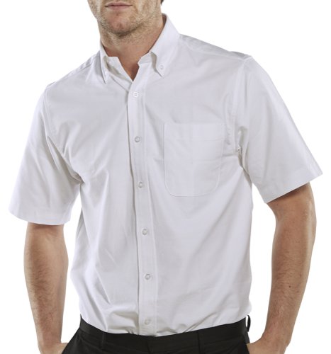 Beeswift Oxford Shirt Short Sleeve Blue 15, Blue 16, Blue 16.5, Blue 17, Blue 17.5, Blue 18, Blue 18.5, Blue 19, Blue 19.5, White 15, White 16, White 16.5, White 17, White 17.5, White 18, White 18.5, White 19
