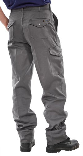 Beeswift Heavyweight Drivers Trousers Grey 28