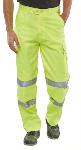 Beeswift Poly Cotton Trousers En471 Saturn Yellow 28, 28S, 28T, 30, 30S, 30T, 32, 32S, 34, 34S, 34T, 36, 36S, 36T, 38, 38S, 38T, 40, 40S, 40T, 42, 42S, 42T, 44, 44S, 44T, 46, 46S, 46T, 48, 48T, 32T