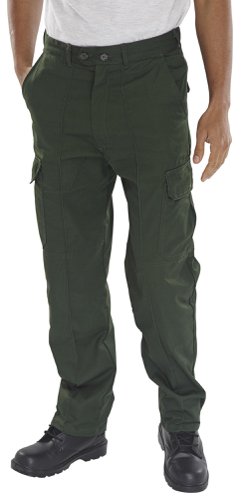 Beeswift Poly Cotton Work Trousers  Bottle Green 30, 36, 38, 40, 44, 46, 48, 32, 34, 42